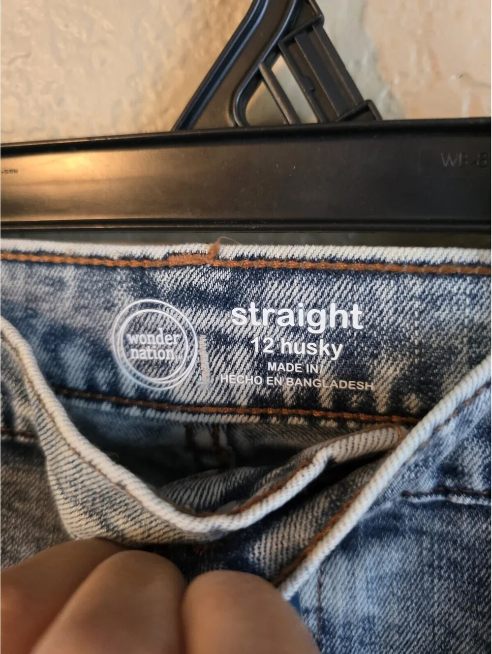 Wonder Nation Boys Straight Jeans 12 Husky Light Wash Blue Denim 12 Husky